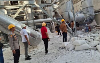 Kapolres Tubaba Meninjau  Pabrik Sagu PT.Mentari Prima Jaya Abadi Yang Meledak