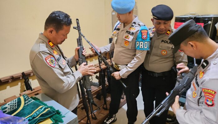 Sipropam Polres Tubaba Cek dan Riksa Langsung Senpi Dinas Inventaris dan Gudang Logistik