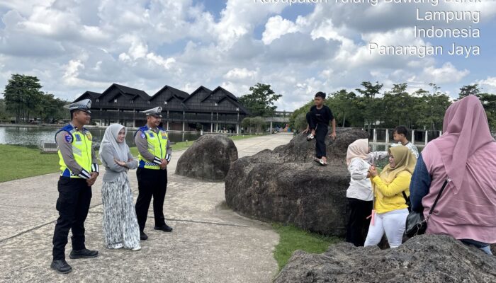 Sat Lantas Polres Tubaba Patroli ke Tempat Wisata Untuk Jaga Ketertiban Lalu Lintas