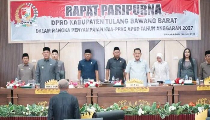 DPRD Tubaba Gelar Rapat Paripurna Penyampaian Rancangan KUA-PPAS T.A 2027