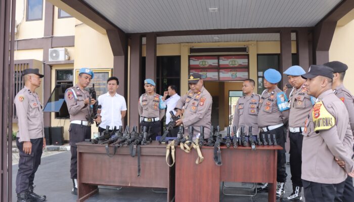 Sipropam Polres Tubaba Lakukan Pemeriksaan Berkala Senpi Dinas Milik Personel Polres dan Polsek