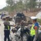 Sat Lantas Polres Tubaba Evakuasi Korban dan Kendaraan Laka Lantas di Jalan TOL Terpeka Km 198.100 A.